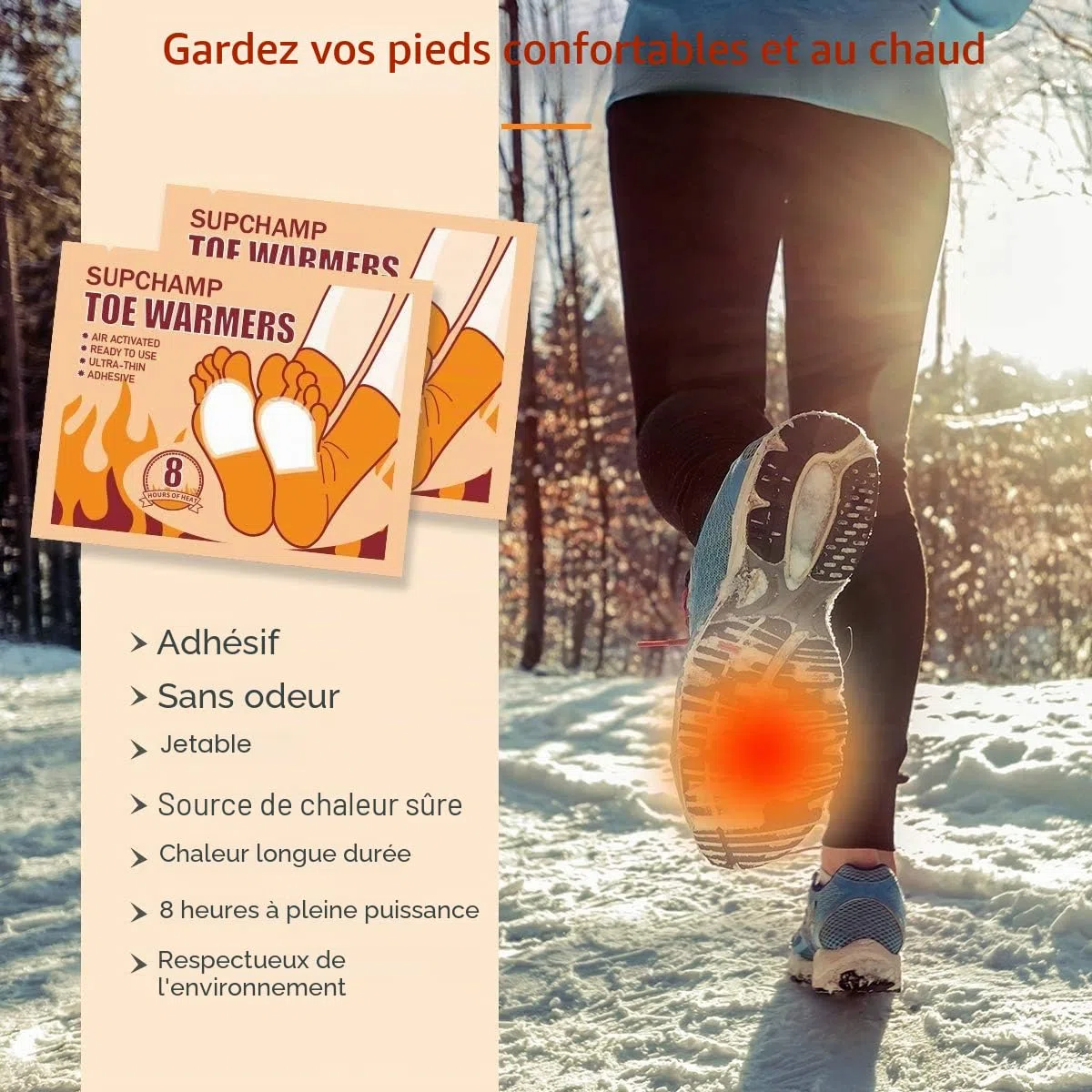 Chauffe Pieds - Chauffe Pied - 10 ou 40 Paires -Chaufferettes Mains Pieds - Chauffant 8 Heures de Chaleur