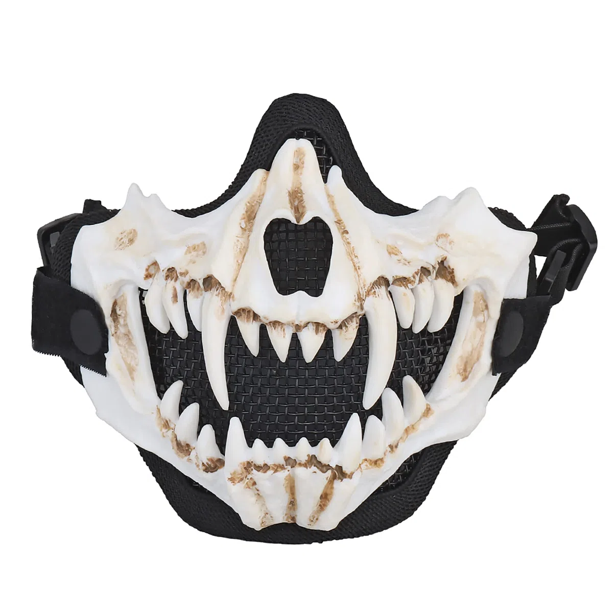 Demi-masque tactique respirant en acier Airsoft avec tête de mort pour tir, paintball, chasse, Halloween, fête costumée