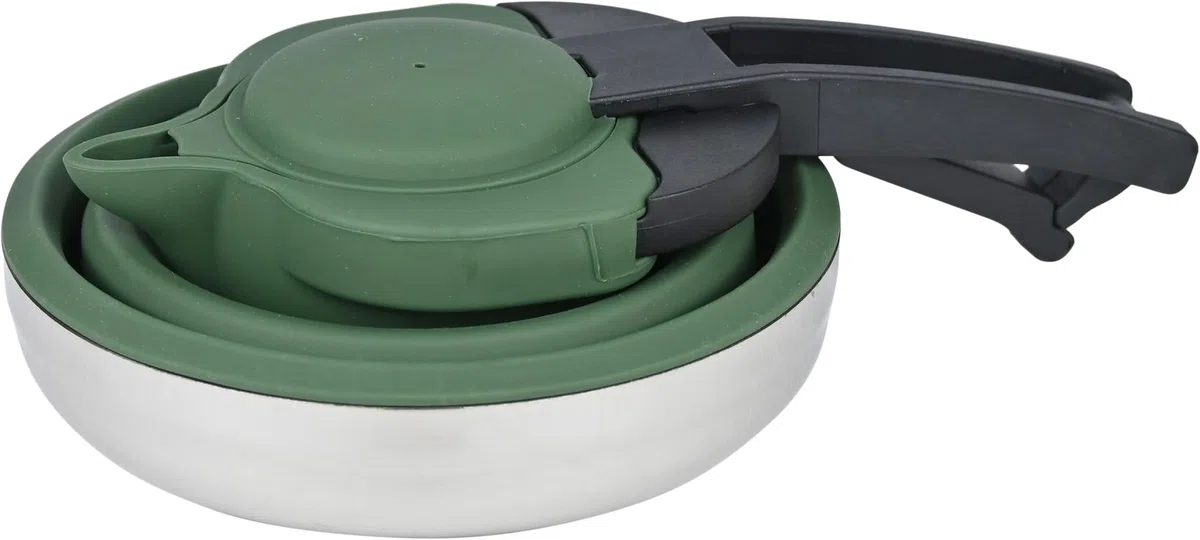 C.A.O. - Bouilloires pliables en Silicone 1,2 litres en Silicone & Inox - Couleur Vert - Longueur 21 cm - Largeur 15 cm - Hauteur 14 cm