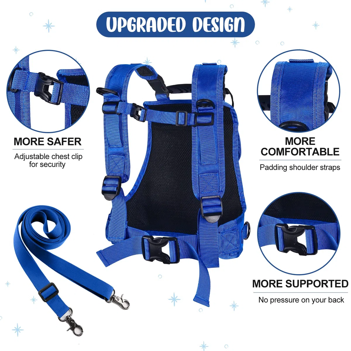 Odoland Harnais Ski et Snowboard avec Sac à Dos pour Enfants, Harnais d'Entraînement de Ski pour Enfants, Siège Réglable et Poignée de Levage Facile, Enseignement du Contrôle de la Vitesse