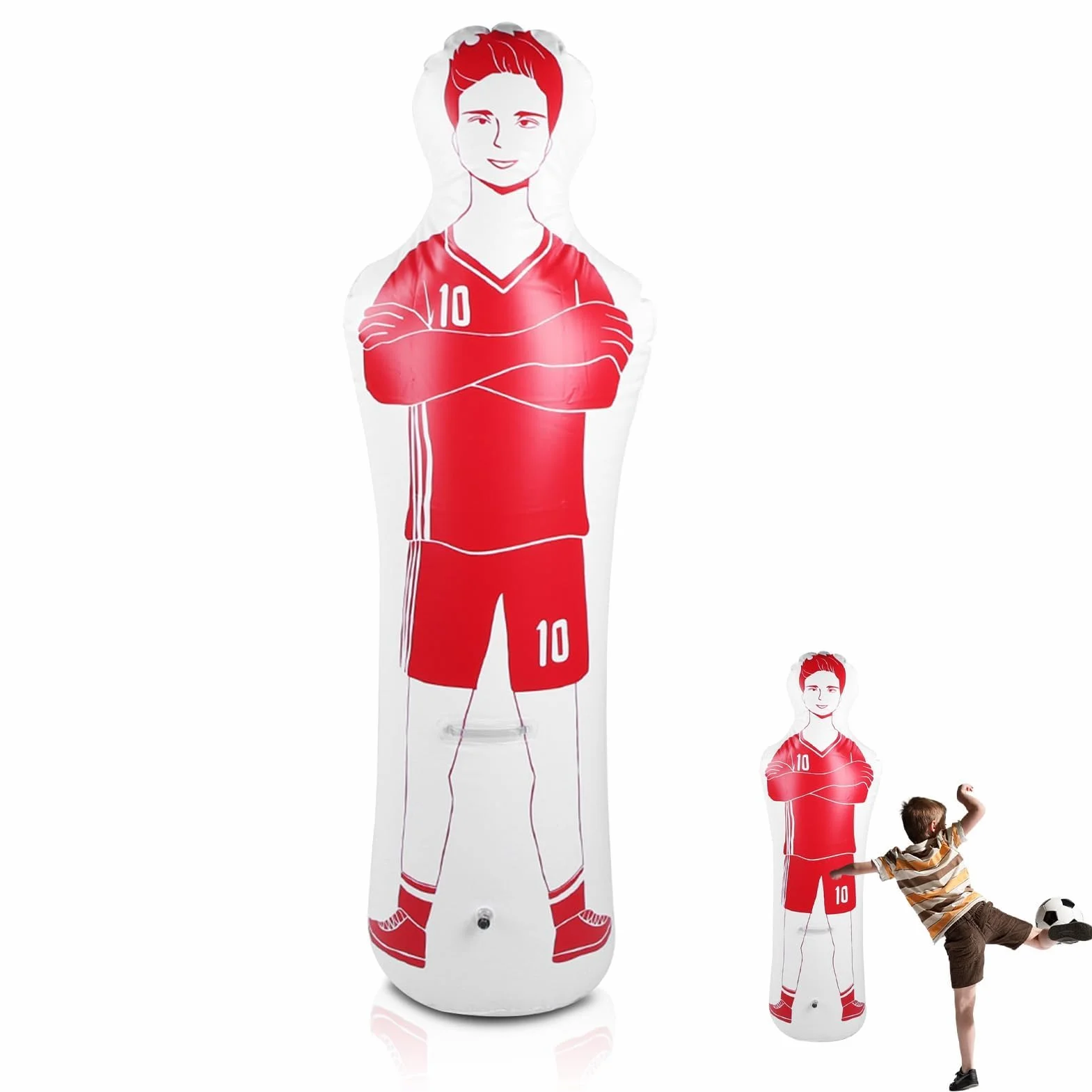 Gardien de But de Football Gonflable, mannequins Football 40 x 160 cm équipement d'entraînement Football PVC défenseur Gonflable à Fixer au Mur entraînement Gardien But pour Exercices Dribble Passe