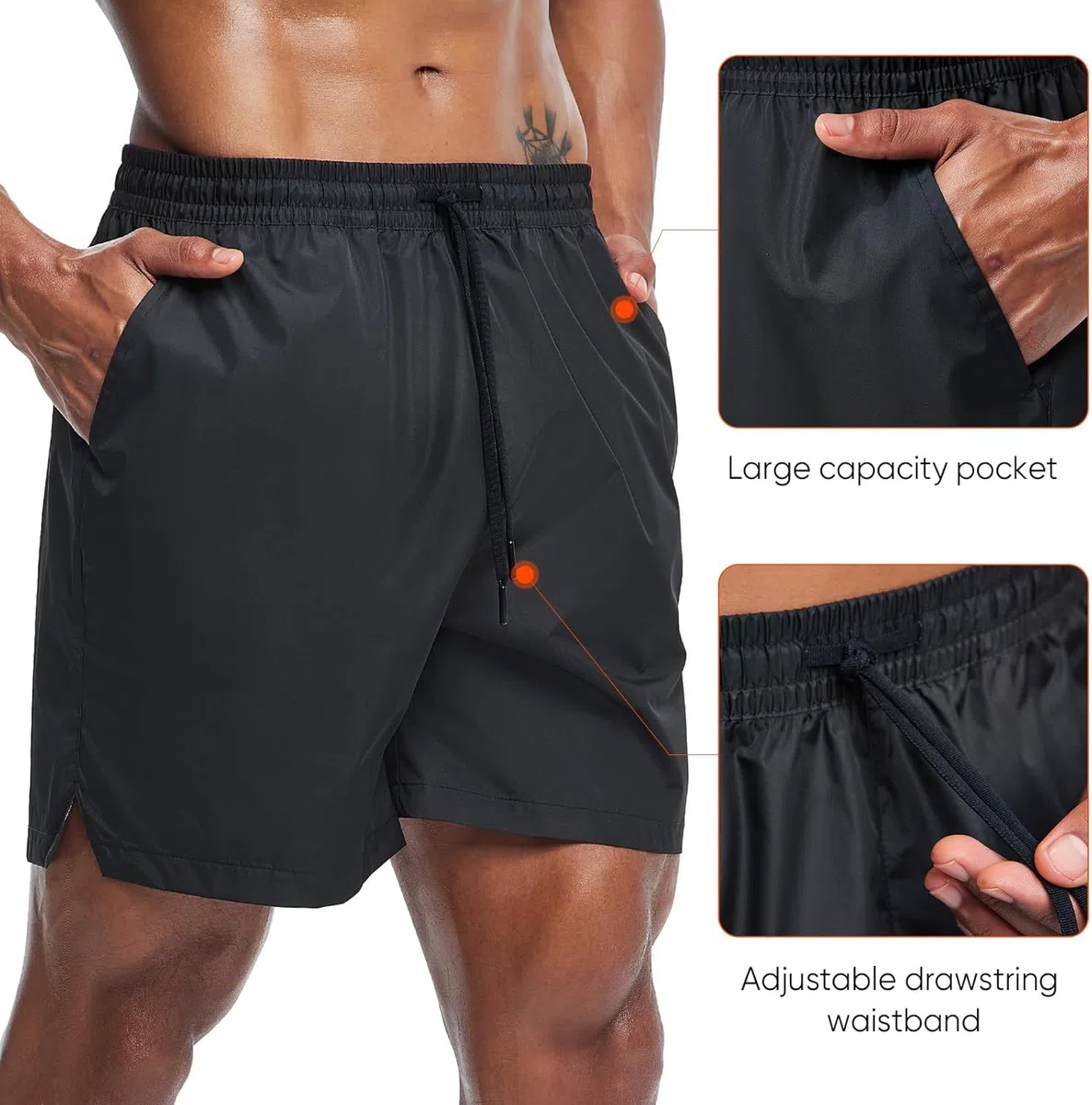 HOTSUIT Short de sudation pour homme pantalon de sudation pour transpiration avec sport en gym pour amincissant Noir