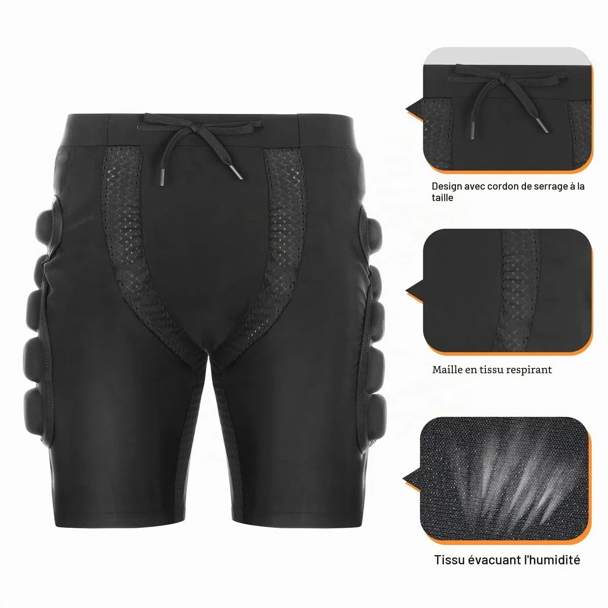 Short de Protection rembourré, Short de Sport Résistants aux Chocs pour Snowboard, Skate, Ski, Skateboard