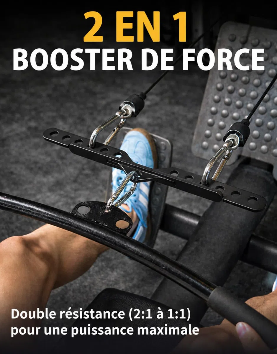 Adaptateur 2:1 pour Accessoires de Câble, Barre LAT Pulldown réglable, Accessoires pour Machines à Câbles de Gym – 15/21/39/58/89cm
