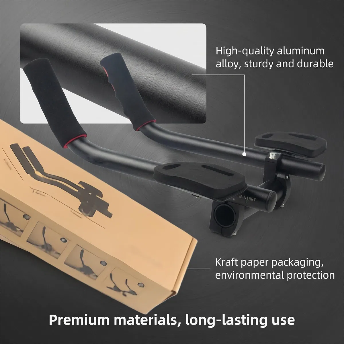 Support de guidon de vélo : Guidon en aluminium avec repose-bras, Guidon aérodynamique antidérapant, Support TT pour triathlon, Support réglable pour vélos de course et VTT