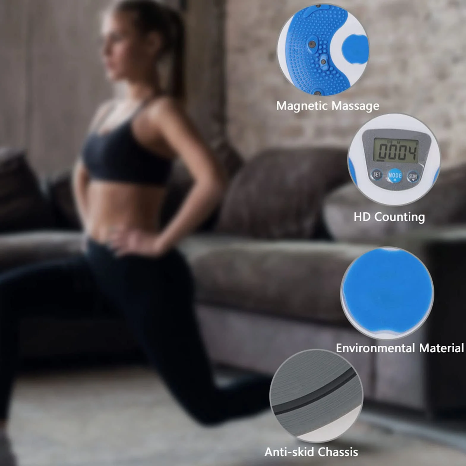 Plateau tournant pour la taille, Disque de taille pour entraînement Taille de Disque de Torsion d'aérobic fitness planche d'équilibre disque de taille plateau tournant pour hanches fitness 28,5cm