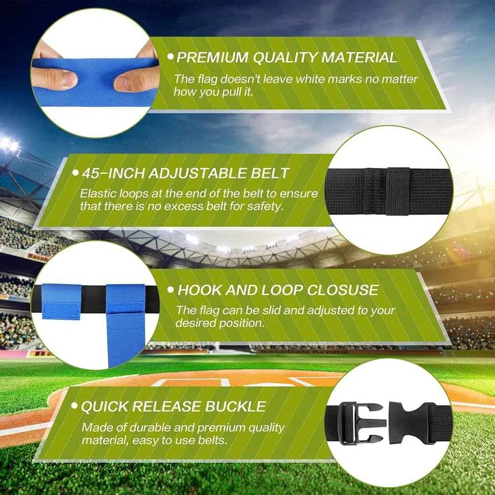 Flag Ceinture de football réglable pour 14 joueurs pour compétitions d'entraînement sportif (rouge et bleu)
