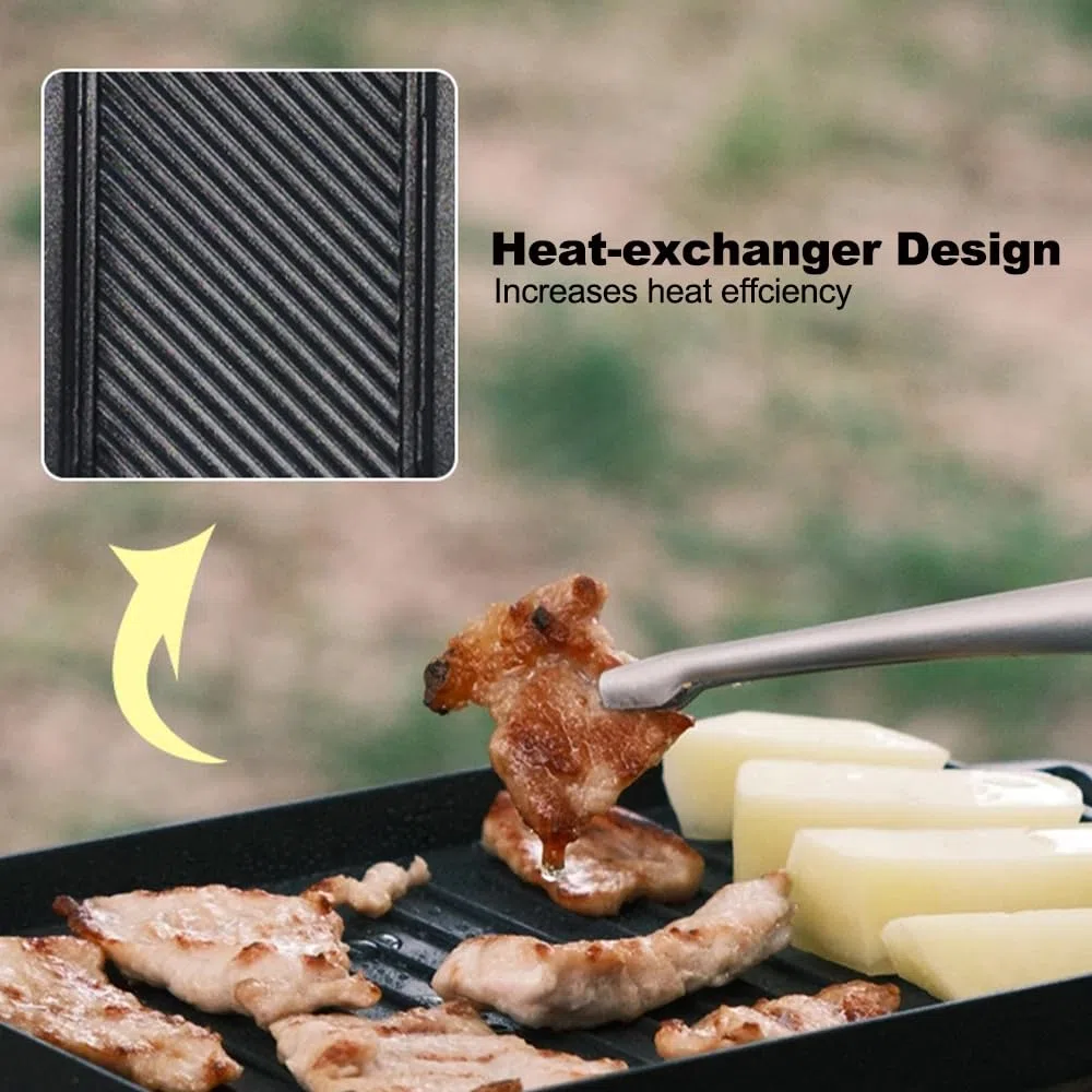 Fire-Maple Sunflower Plaque de Grill Ensemble Mini Gril Compact en Alliage d’Aluminium avec Pinces en Acier Inoxydable - Kit de Chauffage Portable pour Utilisation Intérieure et Extérieure