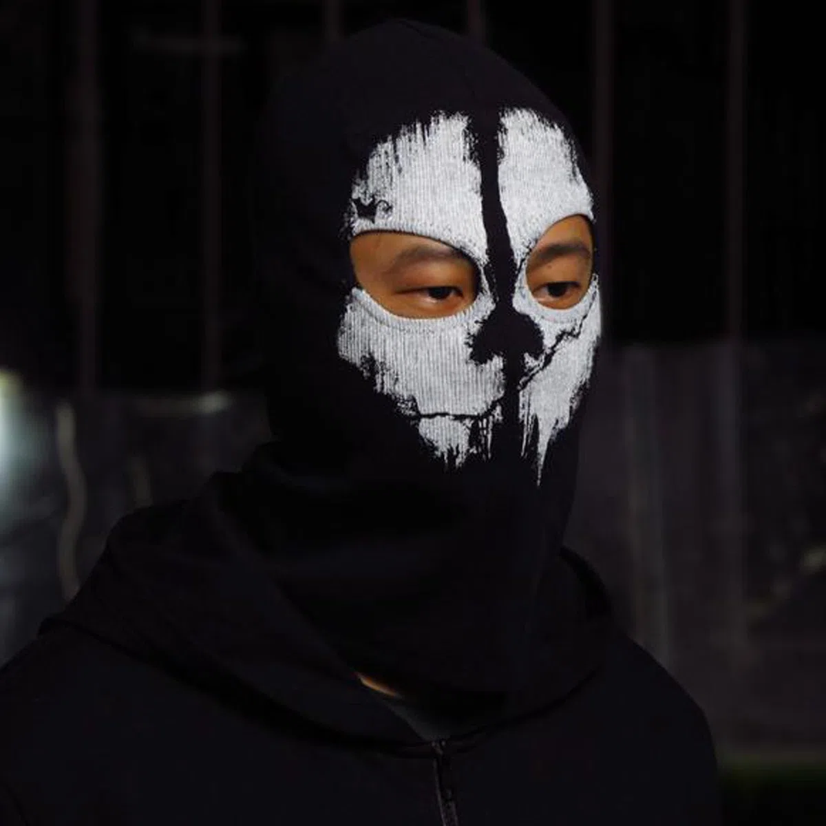 BAIYSFFG Balaclava pour Hommes Masque Complet d'horreur Ghost Mask,de Ski pour Costume de Robe de Fantaisie - Cosplay - Airsoft Motorcycling Paintball (Black Ghost-10)