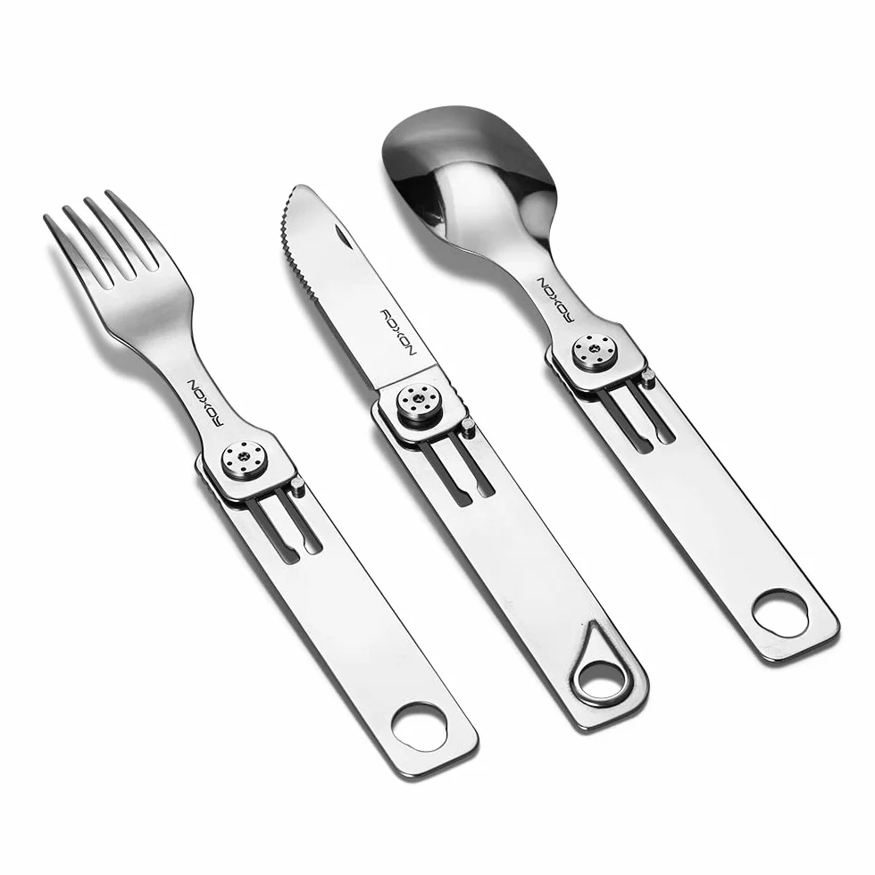 ROXON C1 3 en 1 Acier inoxydable Couteau et cuillère détachables pour Le Camping, adapté au Camping et à la randonnée