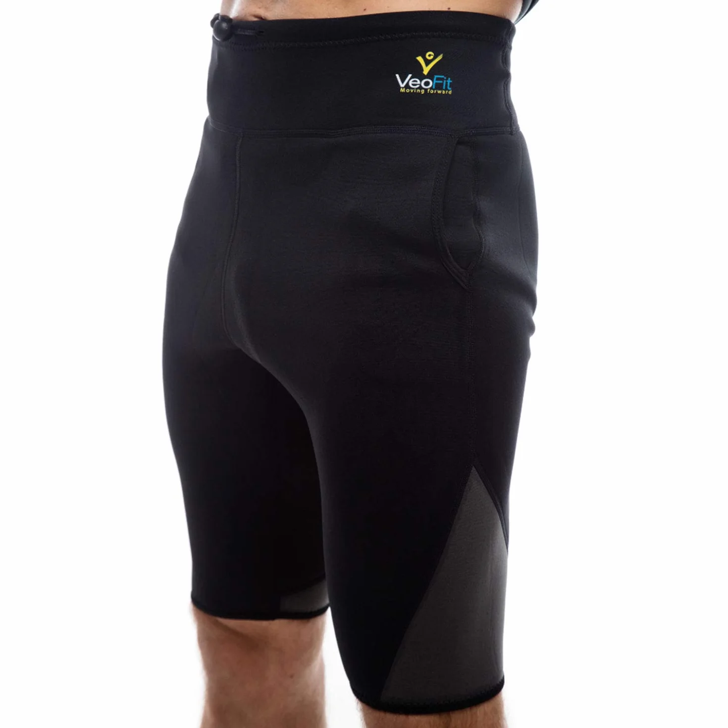 Short de Sudation Amincissant Homme en Neoprene VeoFit : Tonifie Le Ventre Mou et raffermit Les Cuisses Tailles S-XXXL,Noir