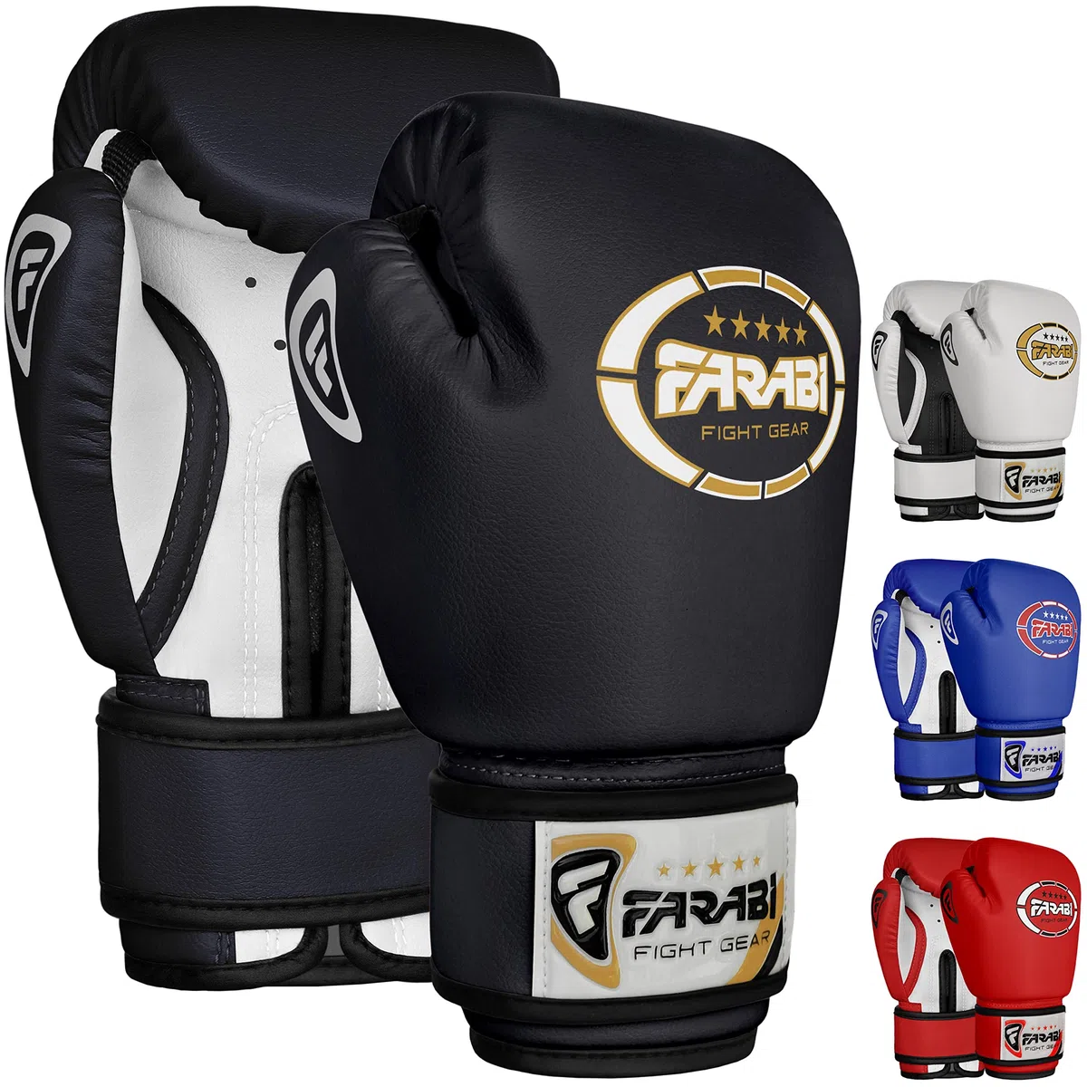 Farabi Sports Gants de Boxe Enfant 4oz 6oz 8oz – Gants Junior pour Muay Thai, Kickboxing, Sparring & Entraînement sur Sac de Frappe