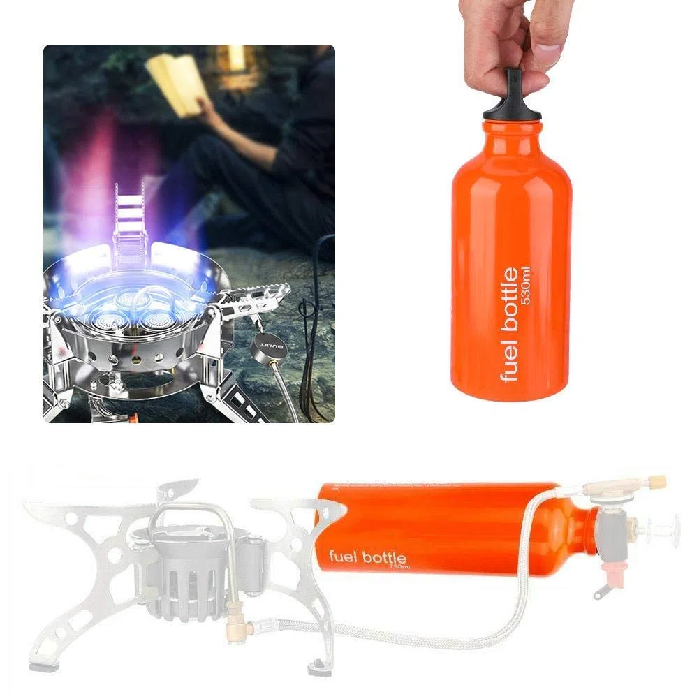 VGEBY Bouteille de stockage de carburant, alliage d'aluminium de conteneur d'essence de camping étanche pour la randonnée cuisant le pique-nique