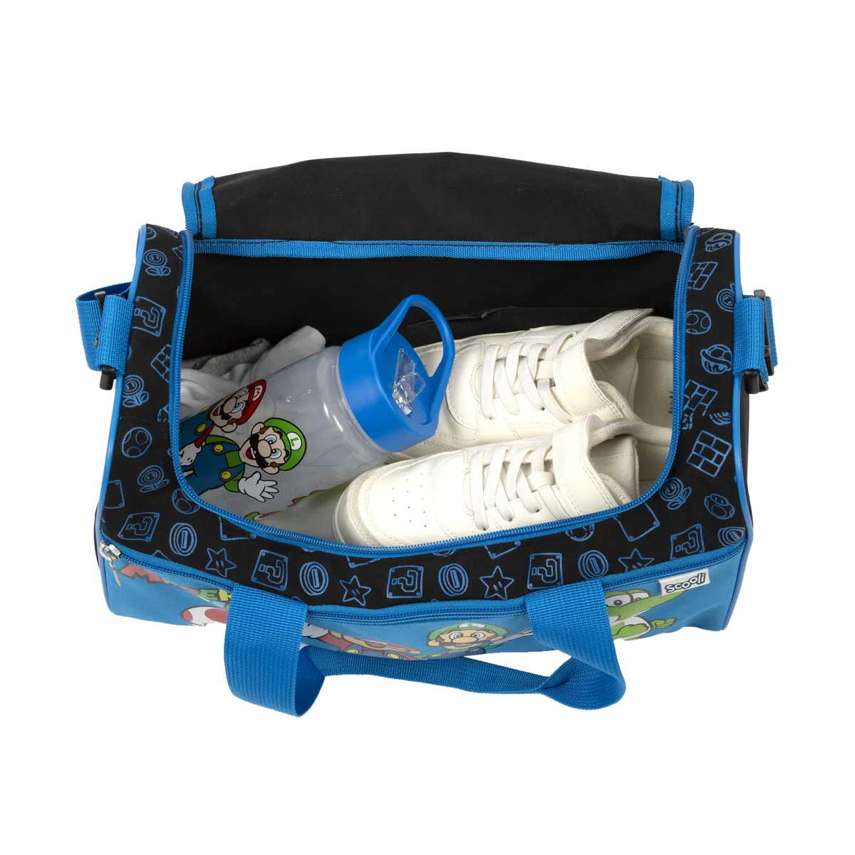 Scooli - Sac de Sport Super Mario pour Enfants - 23 x 35 x 16 cm - Compartiment Principal spacieux - bandoulière réglable - Accessoires pour l'école - Sac à bandoulière