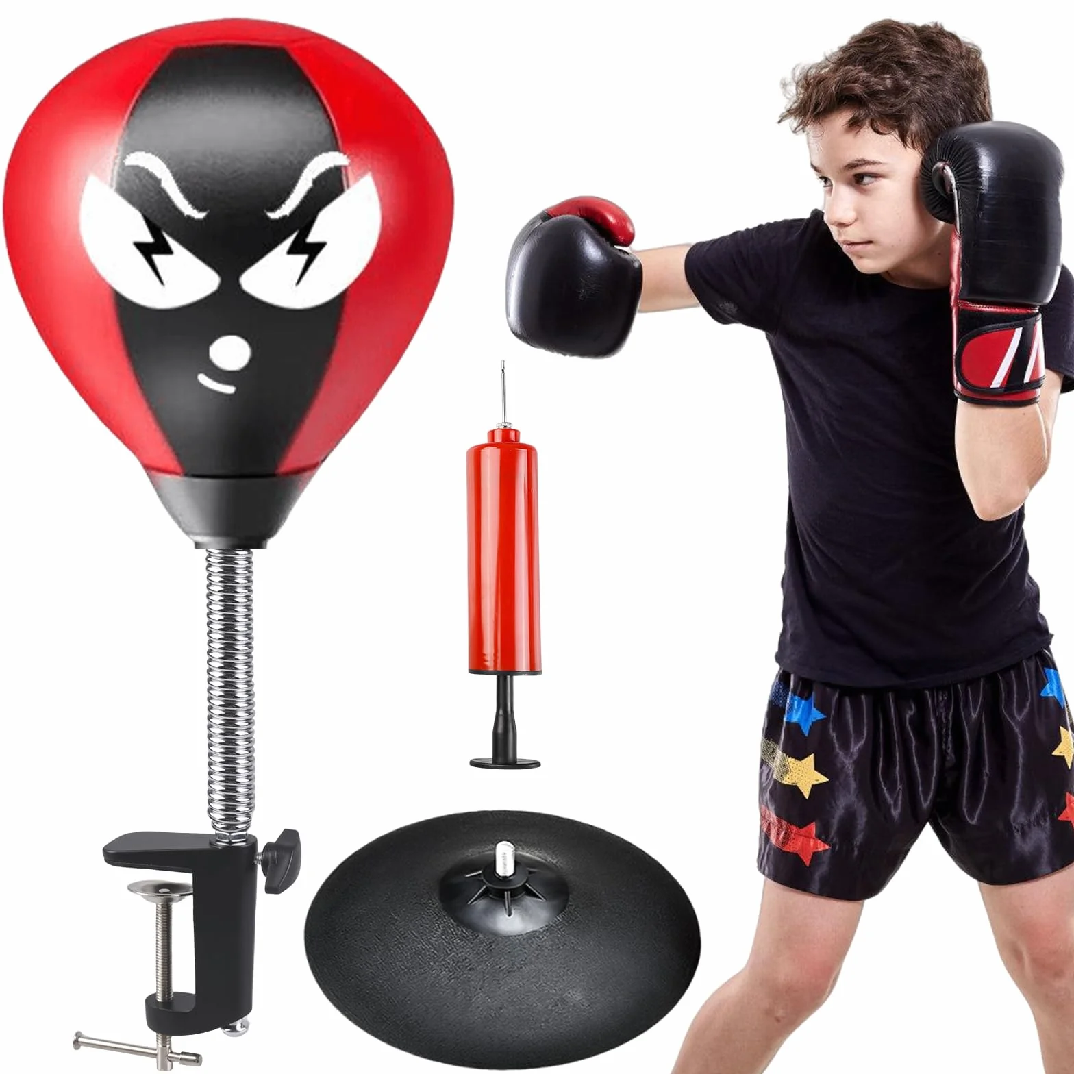 Sac de table de bureau de boxe, avec ventouses fortes et pince de table, pour soulager le stress, pour le bureau, les collègues