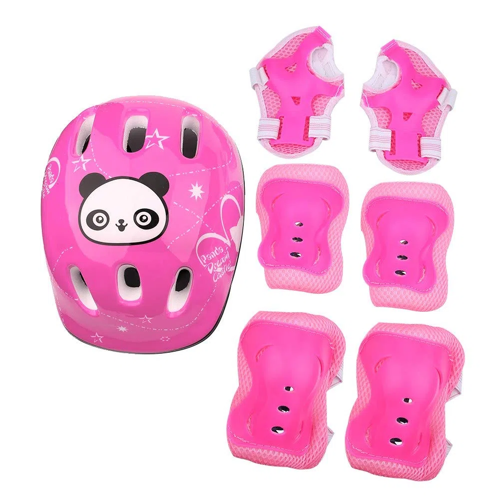 7pcs Kids Bikes Casquet Set Gnee Protector Sponge Tampe de Protection Pérogar avec des Coussinets de Protection Équipement pour Scooter