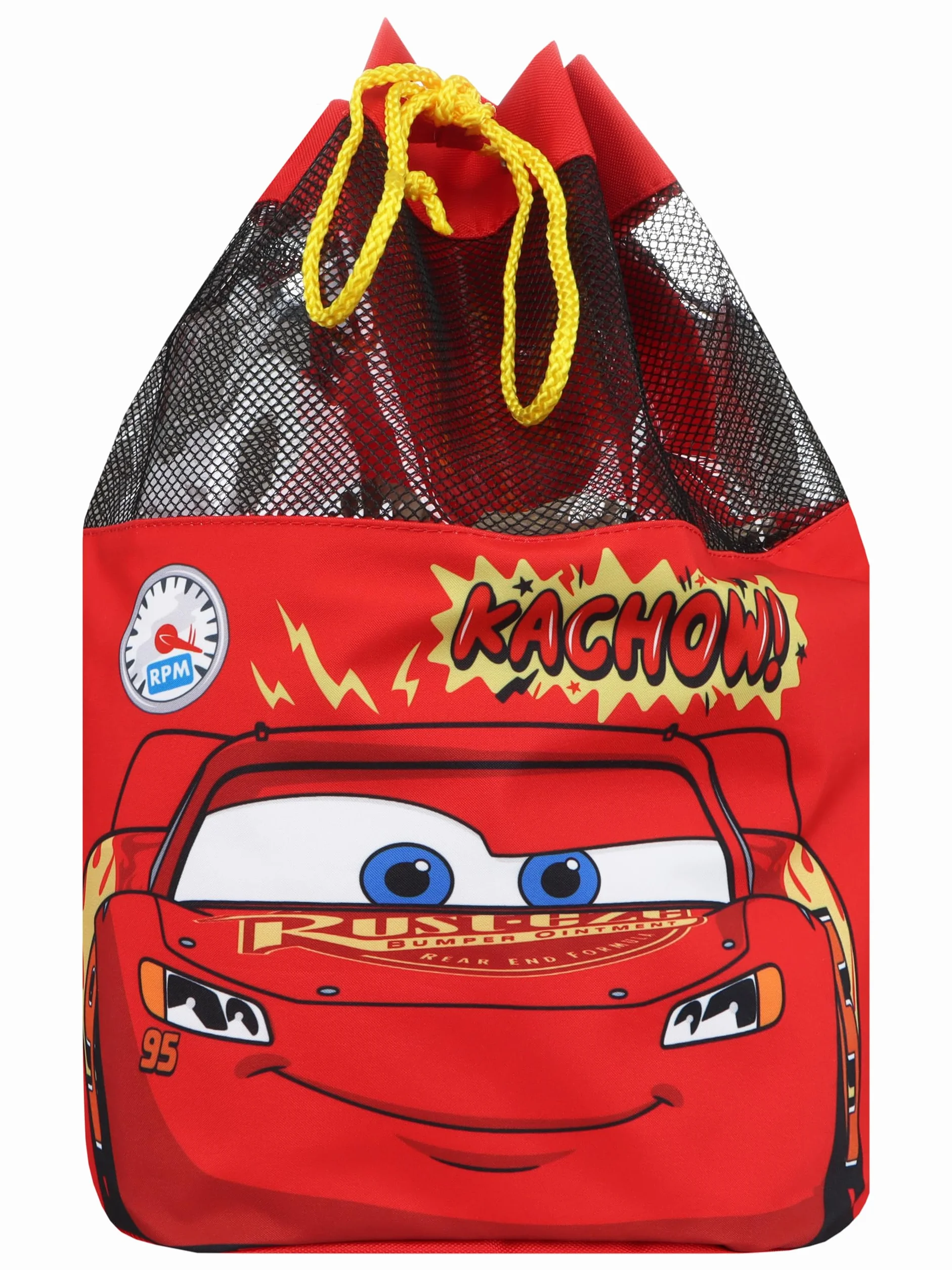 Disney Sac de natation Sac de bain Cars pour garçons | Sac à dos Lightning McQueen pour garçons | Taille unique | Rouge