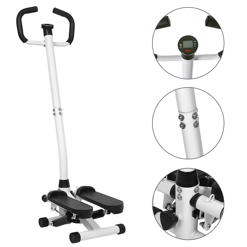 Stepper avec Guidon Stepper Fitness Appartement écran LCD Résistance Réglable Exercise Hanches Jambes lombes pour Maison Acier Steppers pour l'exercice à la Maison