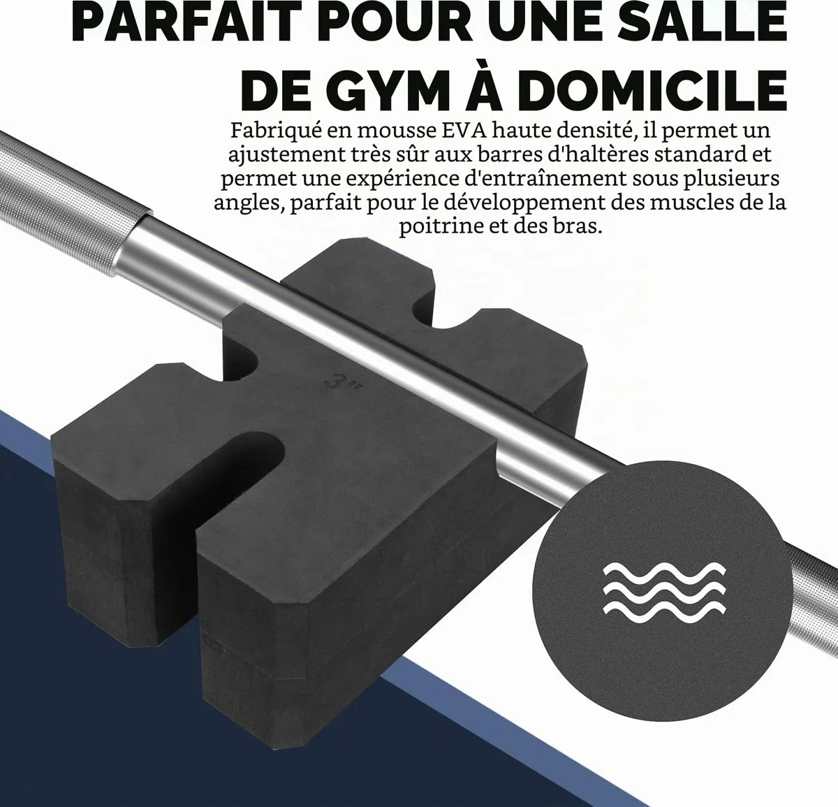 BOOSTEADY Bloc de Presse de Banc, Banc de Presse Réglable de 2 à 5 Planches pour Banc de Musculation, Bloc de Banc de Musculation Antidérapant en Mousse EVA, Bloc de Développé Couché pour Fitness