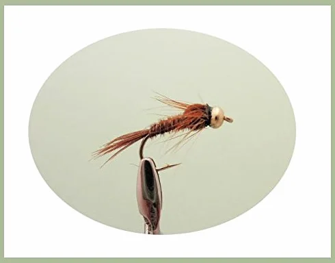 Lot de 30 mouches à truite Nymphes à tête dorée nommées Mélange de tailles 10/12 Pour pêche à la mouche