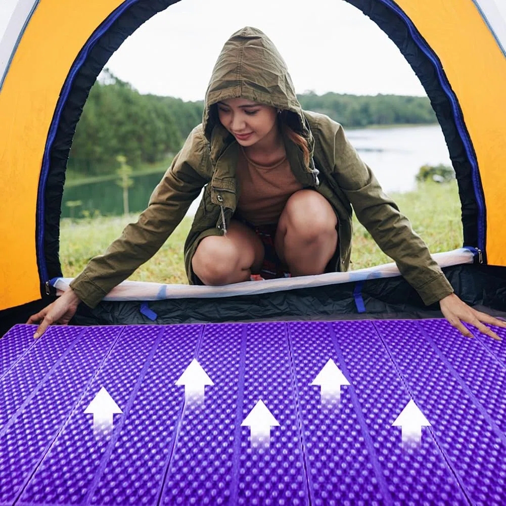 Matelas de camping pliable en mousse - Ultra léger - Pour tente de plage - Matelas à cellules fermées - Rembourrage doux pour adultes - Imperméable - Pliable - Ultra léger