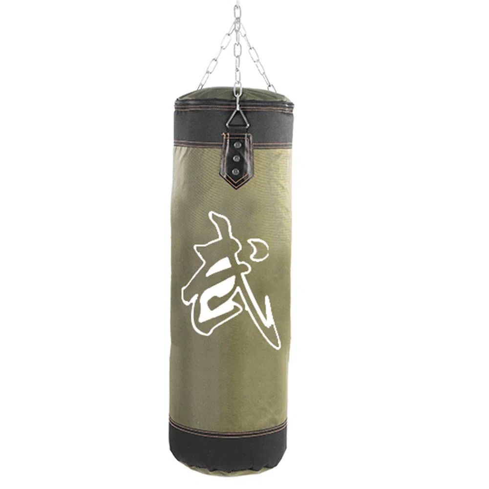 Sac de Boxe Suspendu avec Chaînes Crochet Mousqueton (80cm-Vert) | Sac D'entraînement De Boxe Vide Fight Karaté Sac De Sable Lourd Sac De Cible De Fitness Crochet De Sport Sacs De Sable