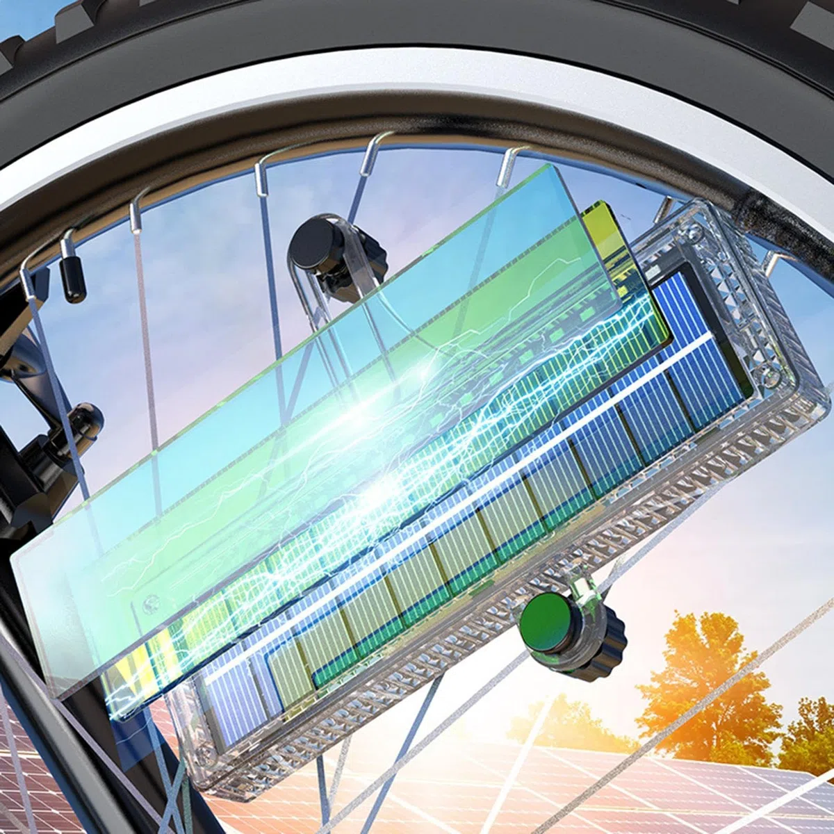 Lumières pour Rayons De Vélo | 16 LED Réchargeables pour Roues De Vélo,Lumière de Sécurité Colorée à Activation Automatique pour Cyclisme - Accessoires Extérieurs et Adultes