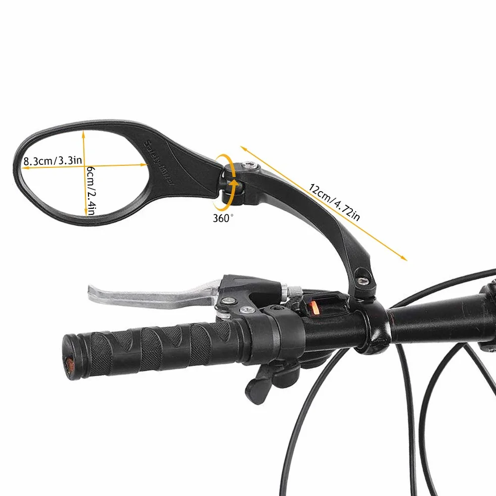 Rétroviseur de Vélo Arrière, Miroir de Vélo en Acier Inoxydable Miroir de Guidon avec Rotation de 360 ​​degrés Réglable pour Vélo de Route, Vélo de Montagne(Gauche)