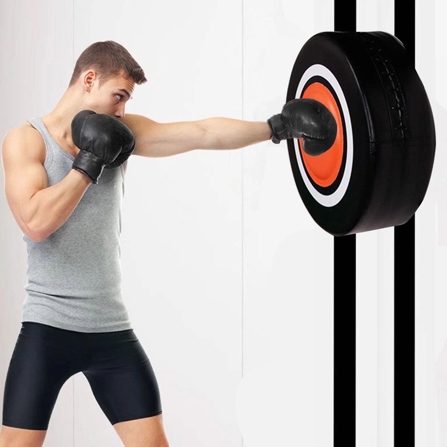 BuyWeek Sac de Frappe Mural, Tapis de Frappe Cible Murale de Hauteur Réglable pour Taekwondo Boxe Arts Martiaux Entraînement de Force