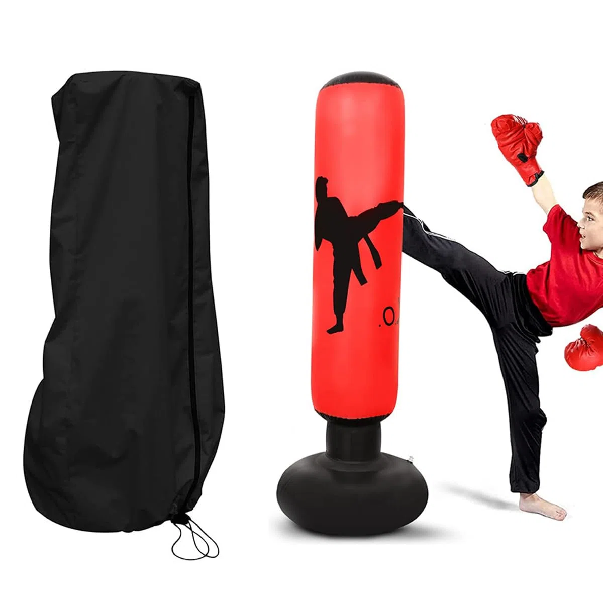 Housse de Protection pour Sac de Frappe, 132 x 56 cm, résistante et imperméable, pour l'intérieur et l'extérieur, Noire