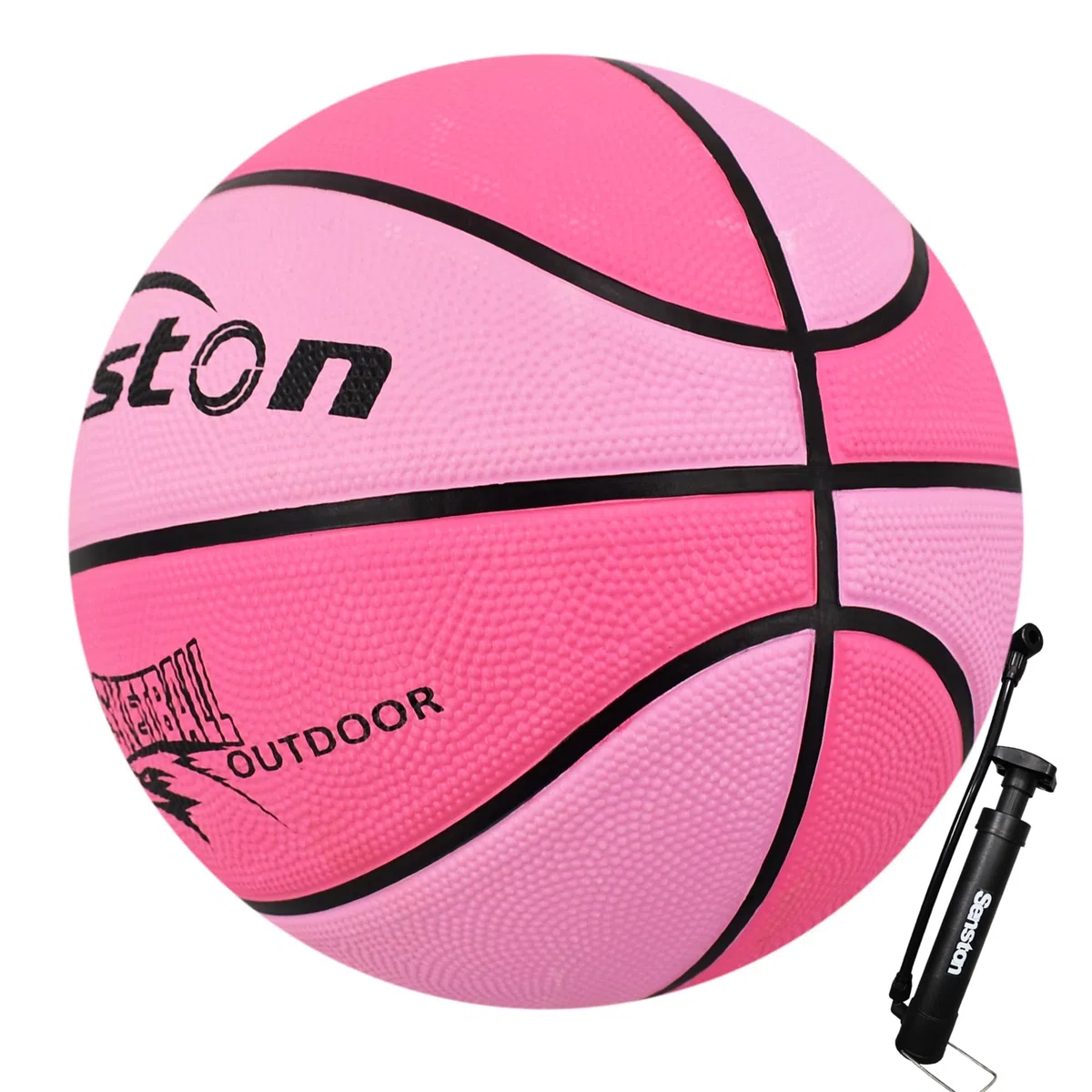 Senston Ballon de Basket Taille 5 et Pompe, Basketball de Rue Intérieur/Extérieur