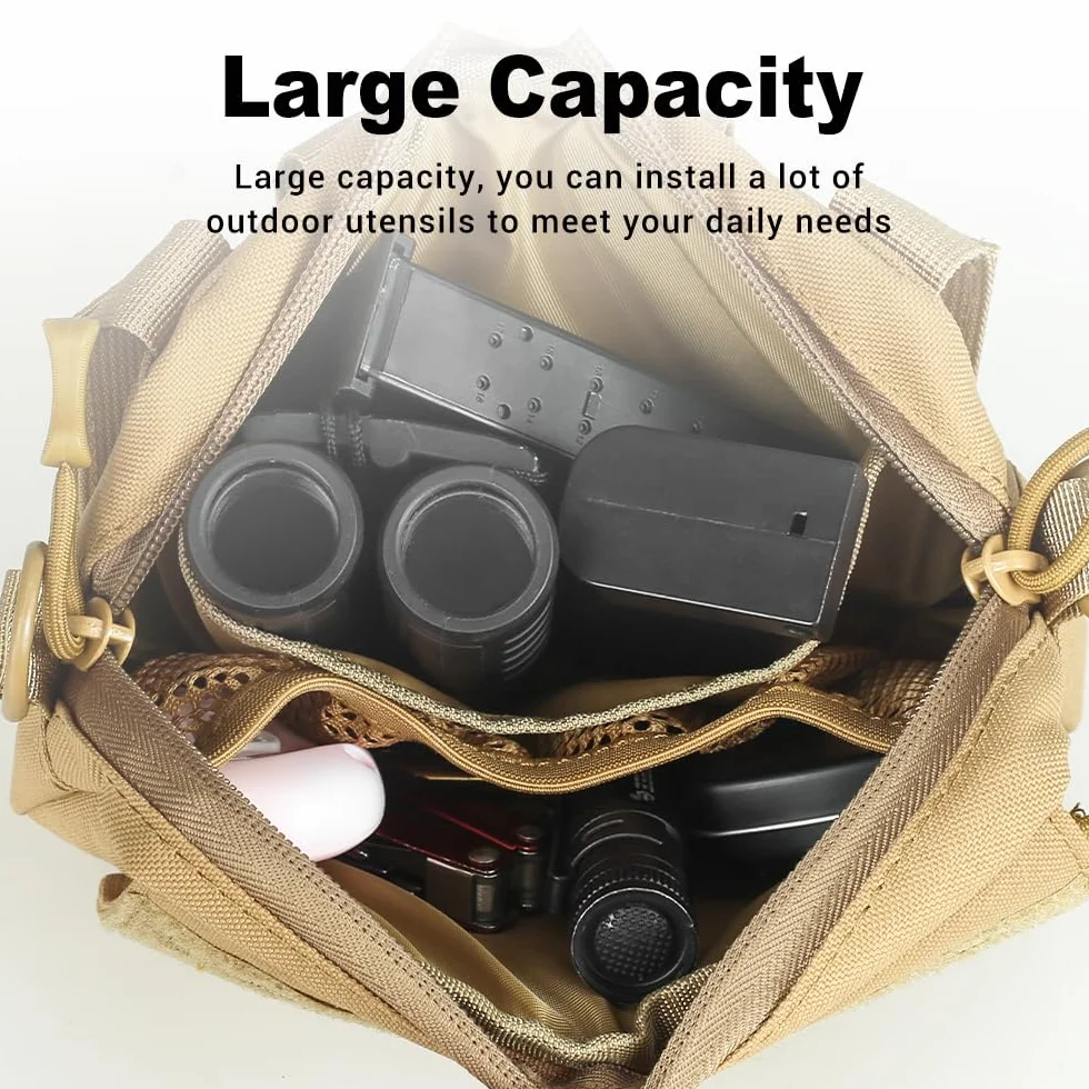Pochette Tactique Molle, Trousse de Secours étanche en Nylon 1000D, Sacoche Ceinture Militaire pour Gadgets, pour Camping Randonnée Escalade