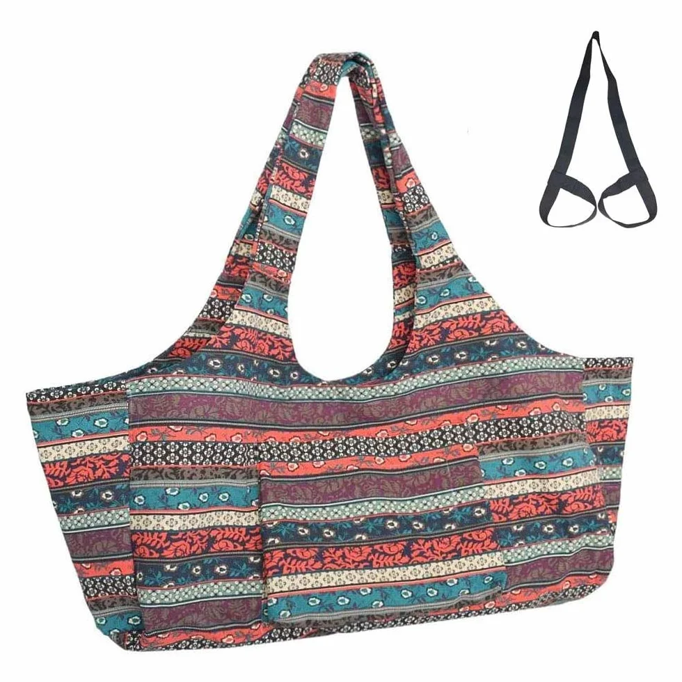 Mu Mianhua Sac pour tapis de yoga avec poche de grande taille et poche zippée s'adapte à la plupart des tailles de tapis