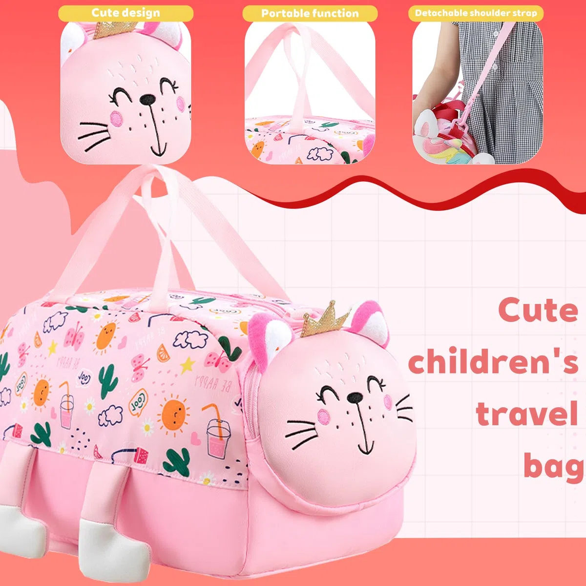 Sac de Sport Enfant, 21L Imperméable Sac de Voyage, Sac de Voyage Léger Résistant, Sac Weekend Enfant pour Fitness, Danse, Natation, Voyages