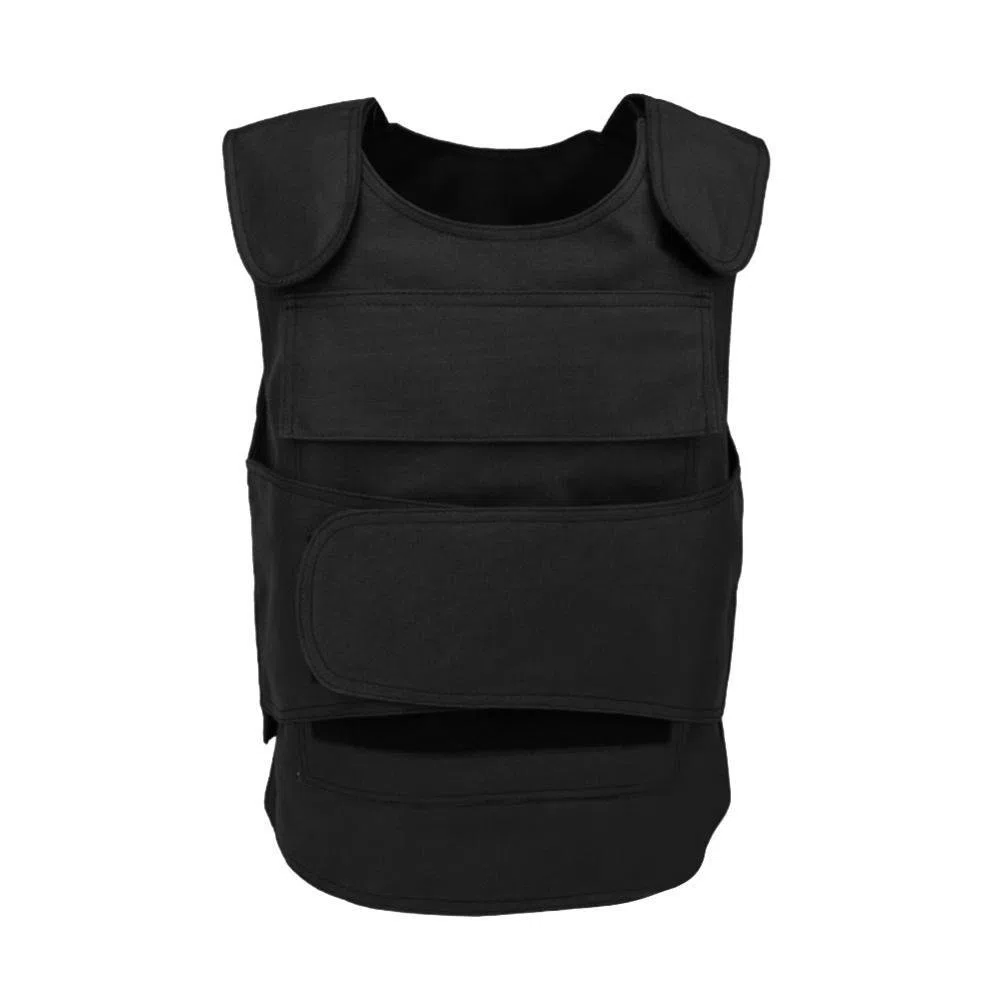 Gilet de protection, gilet anti-couteau avant et arrière, gilet d'autodéfense dissimulé, équipement de sécurité à l'épreuve des balles (sans plaque), Noir