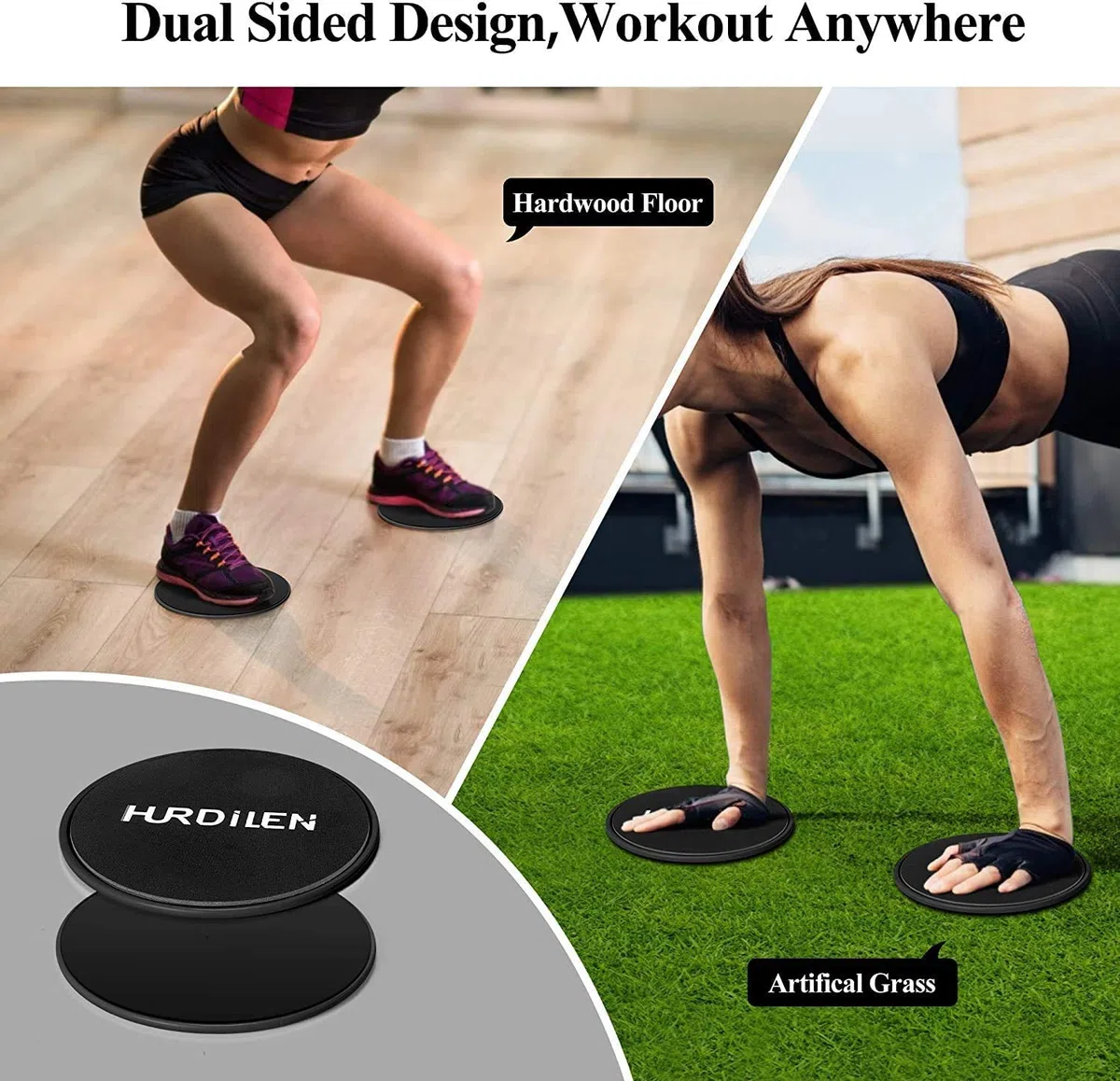 Core Sliders – Disques glissants d'exercice double face à utiliser sur la moquette et les planchers en bois dur, appareil de fitness léger et parfait pour l'entraînement de la force
