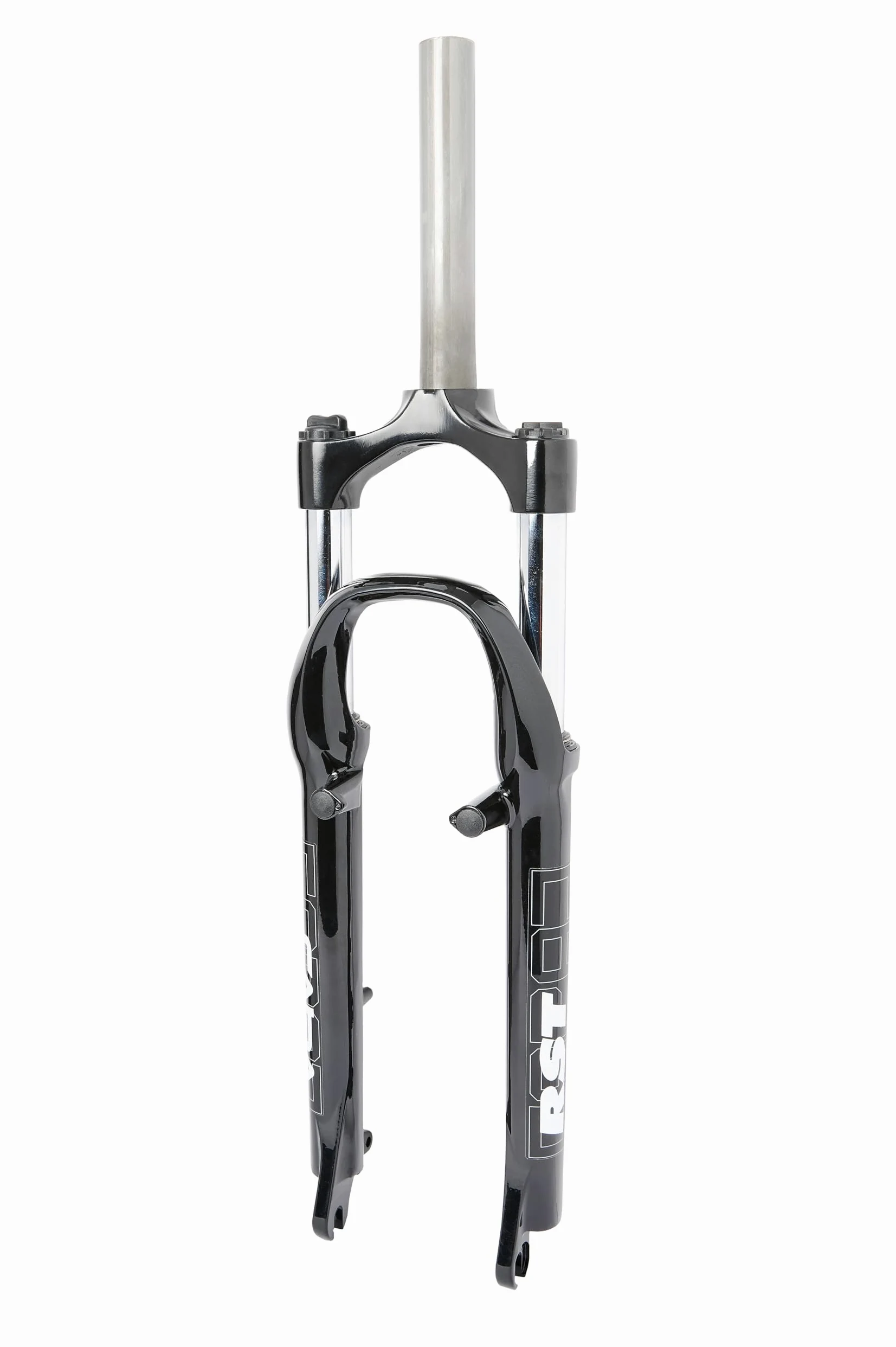 Fourche Suspendue MTB RST Capa T - Fourche de vélo de 26 Pouces avec Suspension en Acier, débattement de 80 mm, Compatible avec Freins V-Brake et à Disque, Longueur de Pivot de 170 mm, Noir