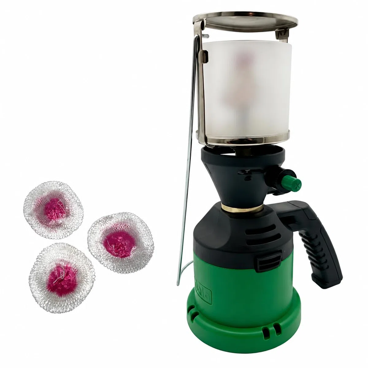 Lampe à gaz Nola avec 3 ampoules - Lampe de camping à cartouche de gaz, Lanterne à gaz d'extérieur au propane, Lampe à cartouche de gaz pour le camping, Lampe de camping Art. 930