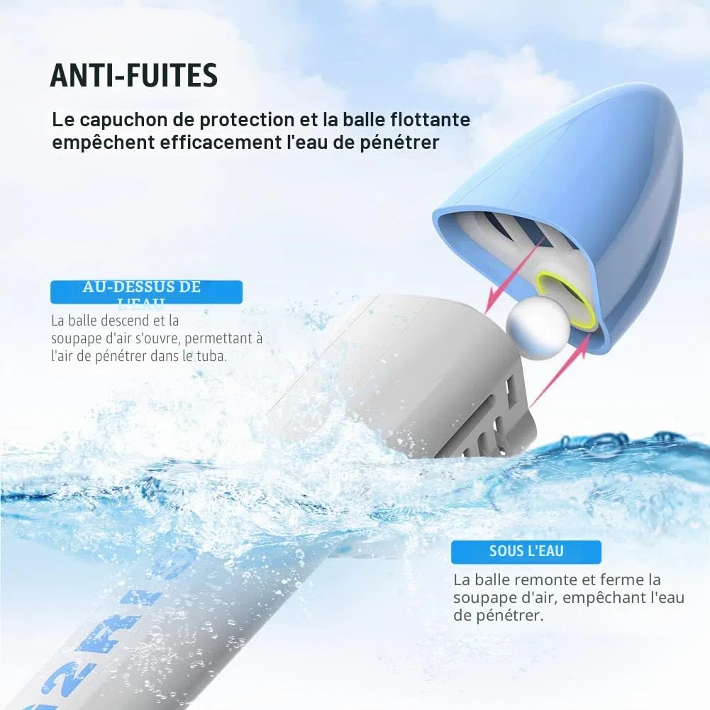 G2RISE Masque de Plongée Intégral avec Masque et Tuba Détachable, Anti-buée et Design Pliable pour Adultes Enfants