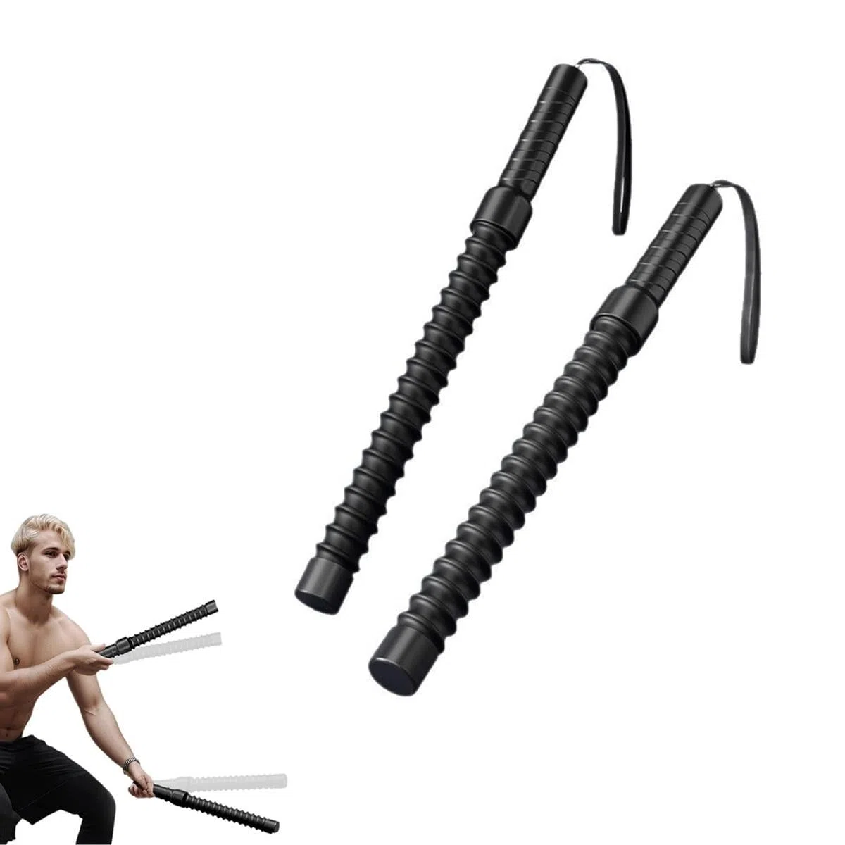 Ropeless Battle Ropes Lot de 2 cordes lestées portables sans corde, entraînement HIIT, cardio et exercices de force pour la maison et l'extérieur