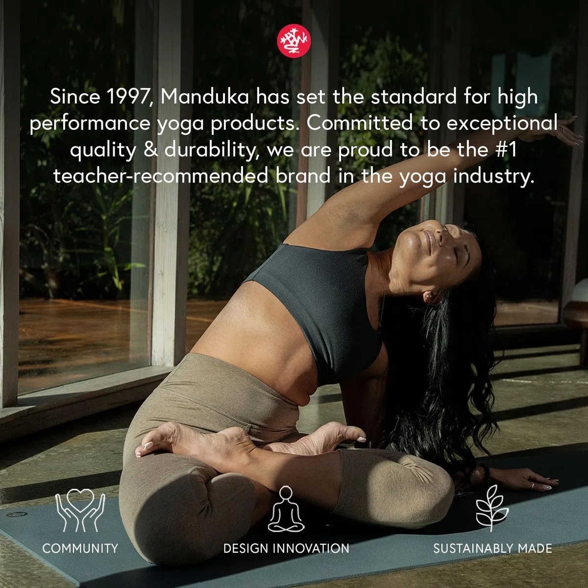 Manduka X Tapis de yoga – Tapis de yoga et de fitness de qualité supérieure de 5 mm d'épaisseur, densité ultime pour coussin, soutien et stabilité, adhérence supérieure à sec pour éviter de glisser