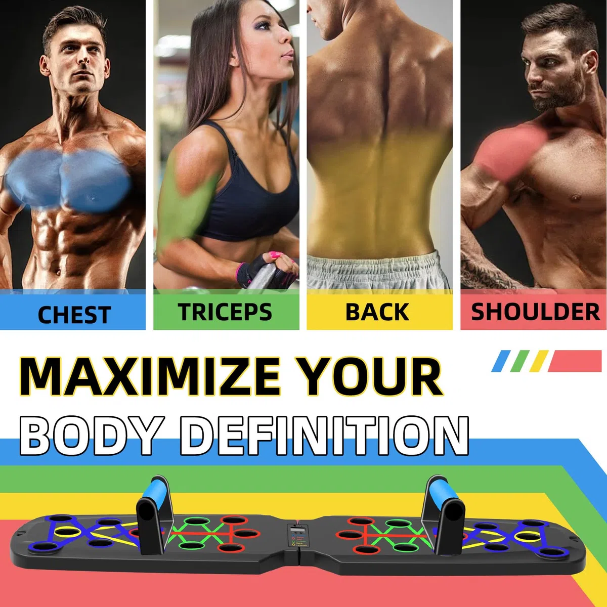 Planche de pompes multifonction 26 en 1 pour un usage domestique, système de fitness, sol, poitrine, exercice musculaire, équipement professionnel pour brûler les graisses pour hommes