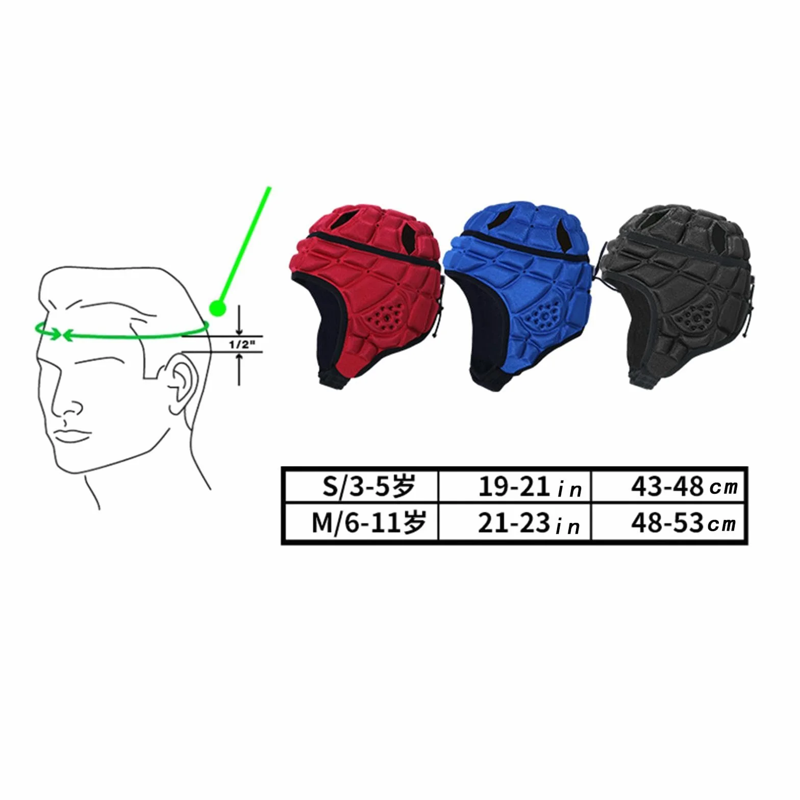harayaa Casque de Rugby, Casque de Protection pour Le Football, Casquette Scrum, Casque de Protection Souple pour Enfants et Jeunes