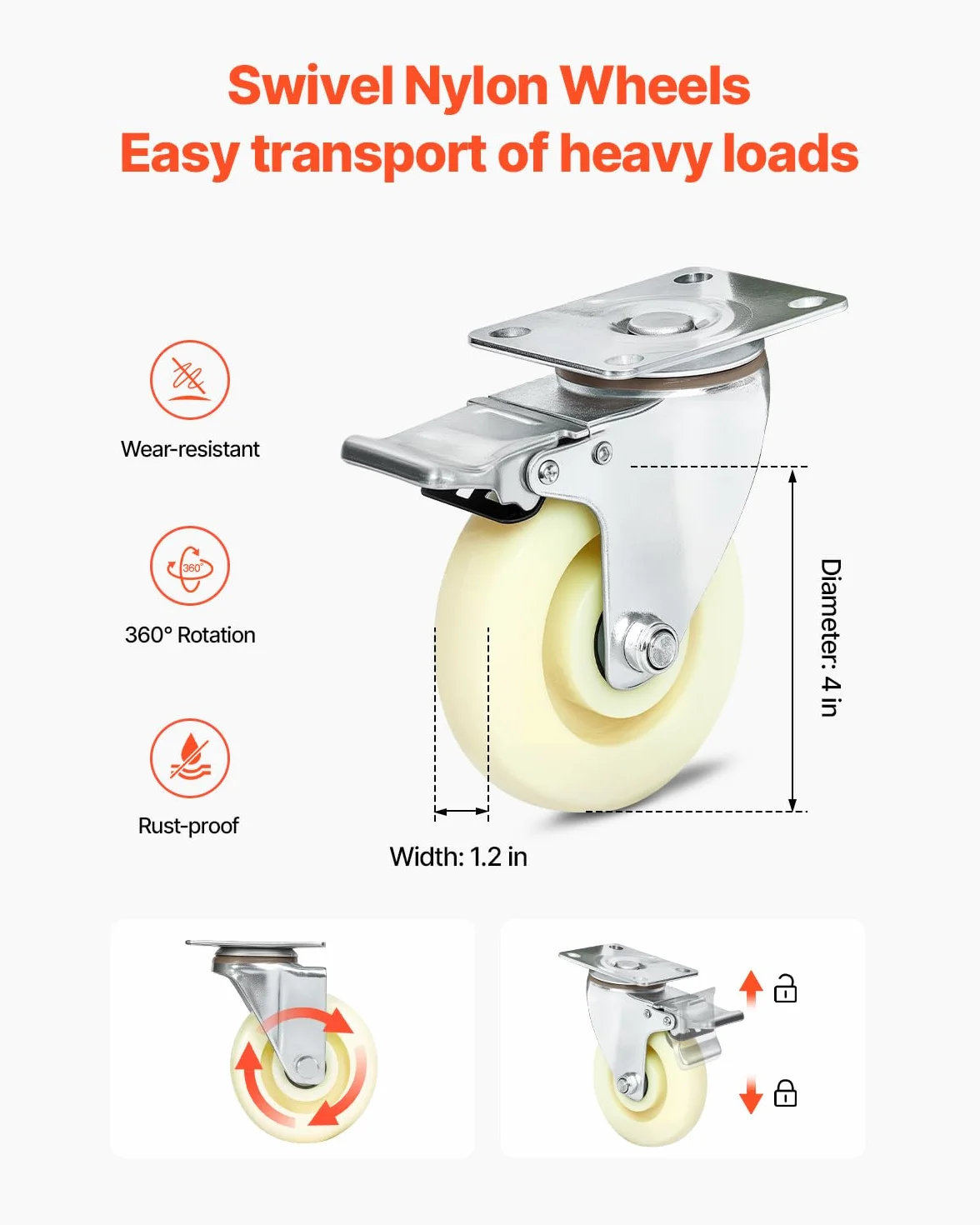VEVOR Chariot de jet ski, capacité de 590 kg, support de jet ski pour déplacer les embarcations, chariot de déplacement robuste, couchettes réglables, 4 roulettes, 2 freins, pour kayaks, aéroglisseurs