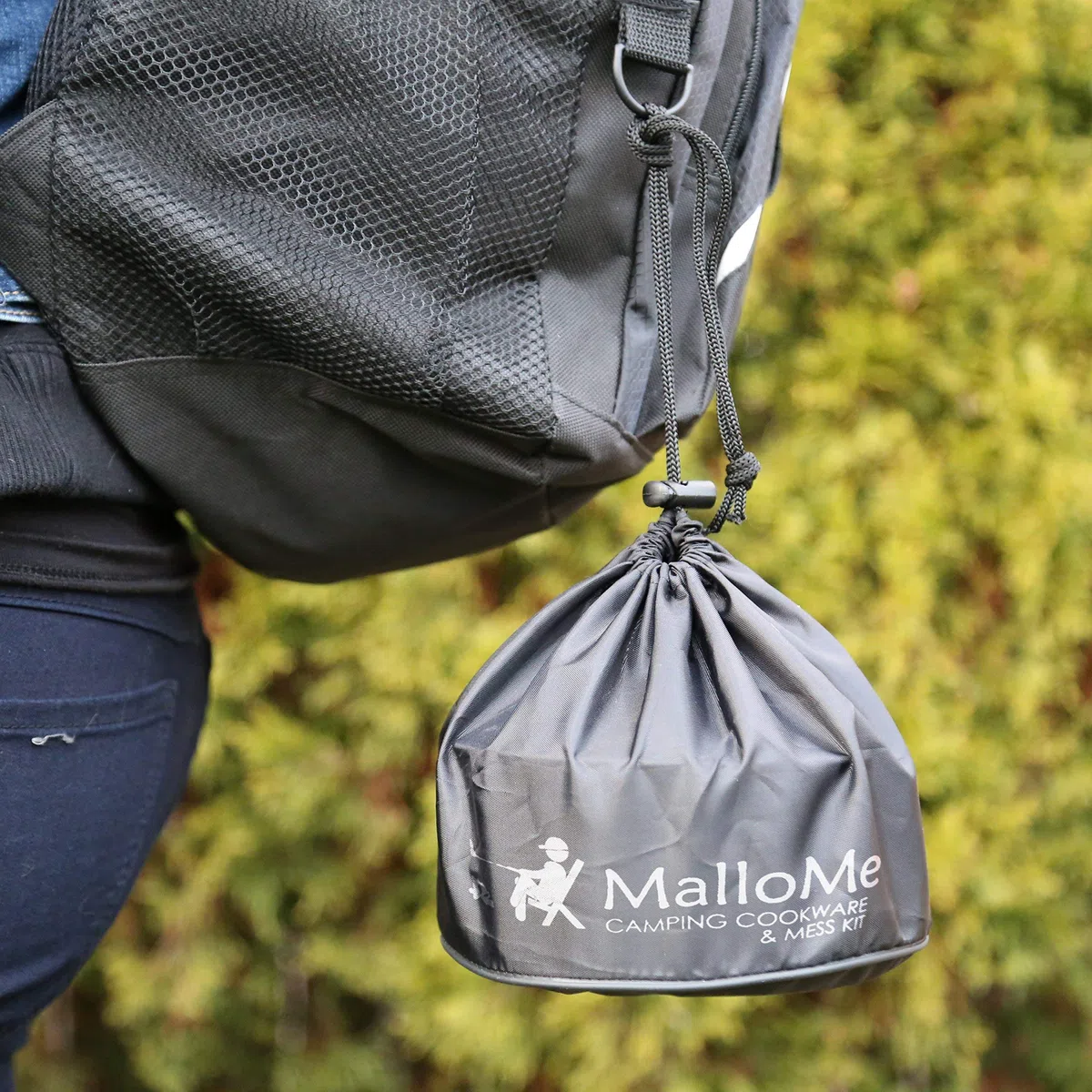 MalloMe Kit de Batterie de Cuisine de Camping pour Équipement de Sac à Dos - Kit de Cuisine de Camping - Réchaud de Camping Portable et Réchaud de Sac à Dos Compatible - Accessoires de Camping