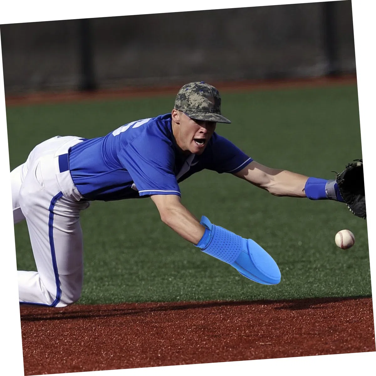 Moufles Coulissant De Baseball Ajustable pour Adolescents Et Adultes en Néoprène Respirant Protection Anti-Glisse Bleu Confort pour L'entraînement Matchs