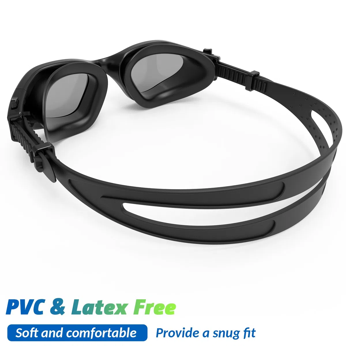 Lunettes de natation polarisées/non polarisées antibuée protection UV anti fuite silicone souple vision claire faciles à ajuster pour hommes femmes adultes et adolescents