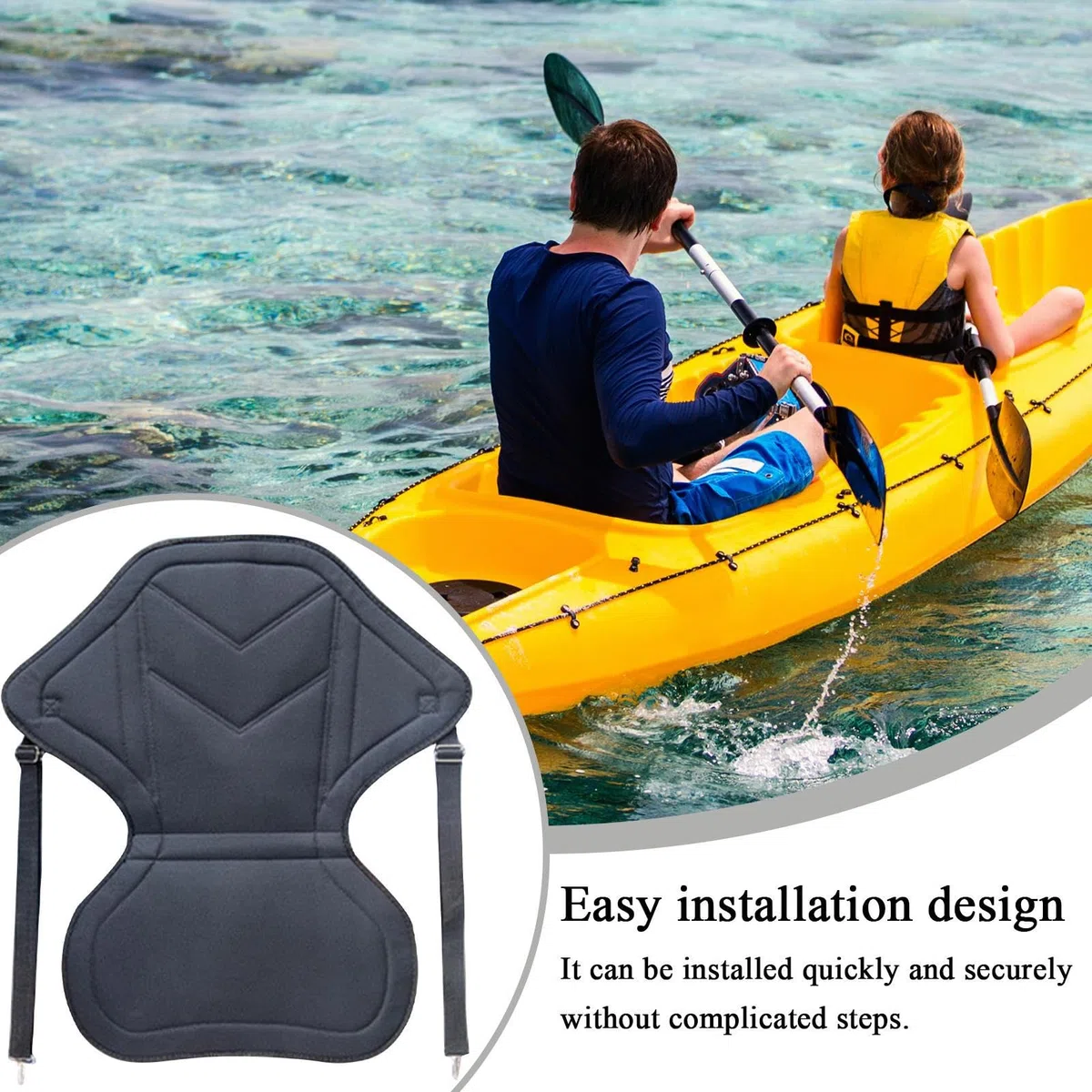 Siège de Kayak avec Dossier - Siège pour Canoë - Siège Pliant Ajustable Pour Kayak Canoë Et Pêche