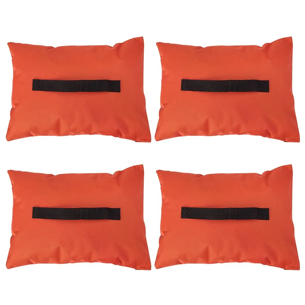 Lot de 4 sacs de sable lestés pour buts de football, filet de golf, filet de hockey et autres sacs de sable orange
