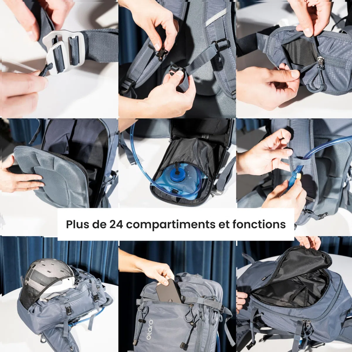 Otaro Sac à Dos Skis (20 l) - Ultra léger - Equipement Ski Homme - Accessoire Ski Homme et Femme - pour Le Ski, Le Cyclisme, Le Camping - Sac à Dos de vélo